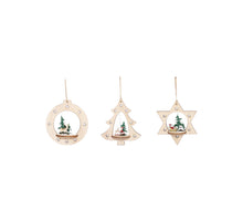 Wood Xmas Hanger 3ass. 11x3x9cm Natural