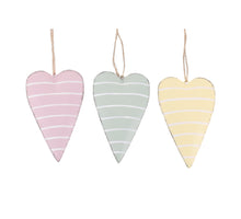 Pendant Heart metal 3 assorted 6x1x11cm