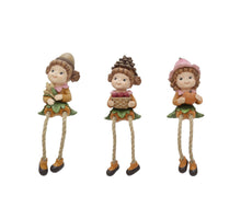 Deco Sitting Elf 3 assortie 17cm polyester