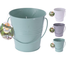 KAARS CITRONELLA METALEN EMMER D10 H10CM 3 KLEUREN ASSORTIE