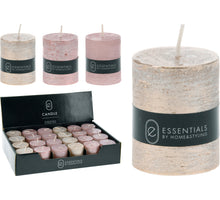 METALLIC PILLAR CANDLE D4 H5CM 3 ASSOCIATION COLORS