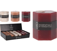 HEXAGON CANDLE D4 H5CM 3 ASSORTED COLORS