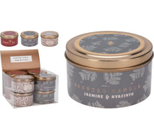 GEURKAARS IN BLIK '''AUTUMN JOY'' D8 H5CM 3 ASSORTIE DESIGNS