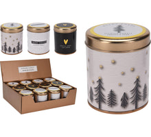 GEURKAARS IN BLIK ''TREES'' D7 H8CM 3 ASSORTIE DESIGNS