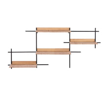 Wall shelf wood / metal 114x16x50cm Black/Natural