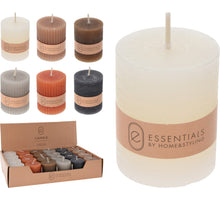 RUSTIC STAMP CANDLE D4 H5CM 6 ASSOCIATION COLORS