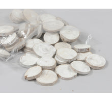 pb. 50 wood round slices white wash 3-5cm