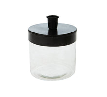 Dinner candle holder metal / glass Ø10x13cm - Black
