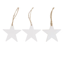 Wooden star 7x7cm 10pc - White
