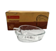Set/6 glasschaaltje ''aardbei'' 13x13x4cm helder