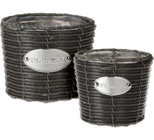 BASKET SET OF 2 ROUND D19 H16CM ANTHRACITE (PP MATERIAL)