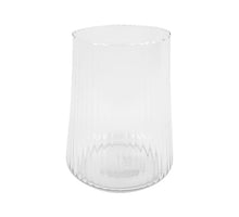 Vaas cilinder geribbeld glas transparant D14 H18 cm