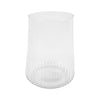Vaas cilinder geribbeld glas transparant D14 H18 cm