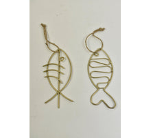 Pendant fish metal 18.5x8.5x0.5cm 1pc Mixed Gold-wash