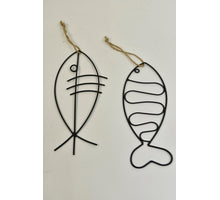 Pendant fish metal 28x14x0.5cm 1pc Mixed Black