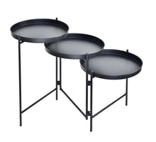 Table foldable metal 113.5x35x57.5cm Black