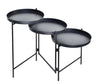 Table foldable metal 113.5x35x57.5cm Black