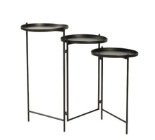 Table foldable metal 113.5x35x78cm Black