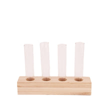 Block with flower tubes wood 25x5x17cm Natural