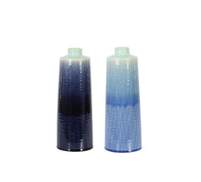 Vase ceramic Ø12,5x34,5cm 2 assorted Blue mix