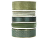 Box of 5 rolls of polyester ribbon, assorted green, 25mm, 3m