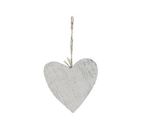 Houten hart 10x10cm 10 stuks white-wash