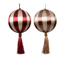Kerstbal foam thread tassel 2 kleuren assortie rood/kleur(en) D.10cm