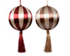 Kerstbal foam thread tassel 2 kleuren assortie rood/kleur(en) D.10cm