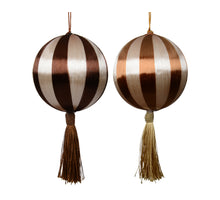 Kerstbal foam thread tassel 2 kleuren assortie bruin/kleur(en) D.8cm