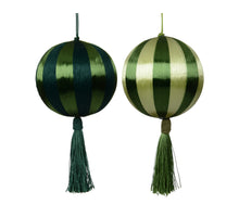 Kerstbal foam thread tassel 2 kleuren assortie groen/kleur(en) D.8cm