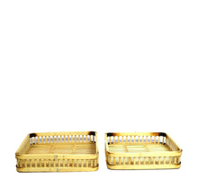 S/2 Tray bamboo 36x36x7.5cm Natural