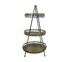 Etagiere metal 39x28x69cm Antique gold grey-wash