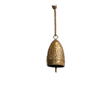 Bell metal 8.5x6.5x15cm Gold white-washed