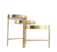Table round metal 65x19.5x28cm Gold white-washed