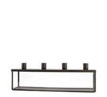 Dinner candle holder glass 36x9x11.5cm Black
