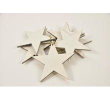Bundel a 8 houten sterren 9,5cm white