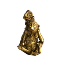 Monkey polyresin 9x7x8.5cm Gold