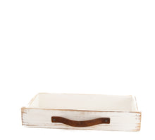 Drawer wood 28x12x5cm Antique White-wash