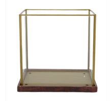 Candle holder glass 24x14.5x23.5cm Antique Brass