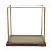 Candle holder glass 24x14.5x23.5cm Antique Brass