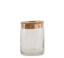 Vase glass with lid Ø8x10.8cm Natural
