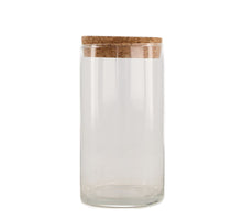 Vase glass with lid Ø8x15.7cm Natural
