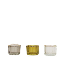 Tealight holder glass Ø5.5x3.8cm 3 Mixed