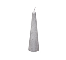 pc. 1 cone candle metallic 28 hrs. Silver 50x200mm
