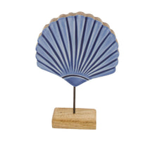 Shell mango wood 18x5x27cm Blue