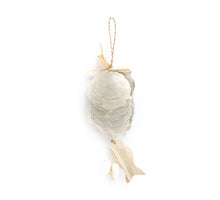 Pendant capiz nature with wood 9x0.5x28cm Silver