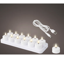 12 LED oplaadbare theel. binnen wit/warm wit D4 H4,5cm