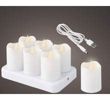 6 LED oplaadbare teelicht plastic binnen
