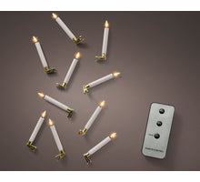 LED kerstboomkaars knijper Wit/warm wit D1,5 H14cm 10st