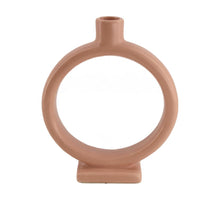 Dinner candle holder ceramic 15.8x5.5x19cm Matt Pink